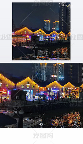 广州太古仓码头夜景实景图