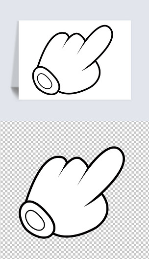 矢量手绘卡通手套手手势手指免扣png元素ai