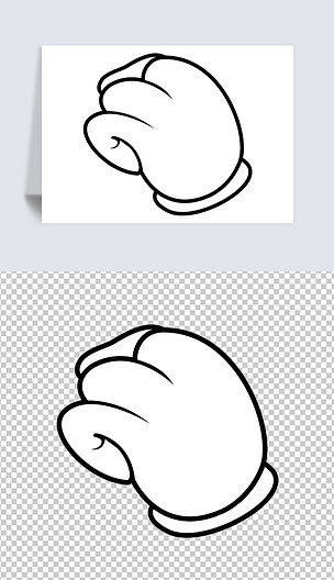 原創矢量手繪卡通手套手手勢手指免扣png元素ai版權可商用