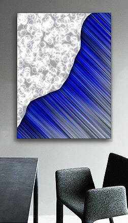 深蓝星空装饰画|楼兰の星空抽象深蓝色调留白星辰北欧装饰画