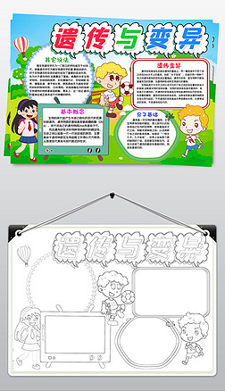 遗传与变异的小报模板图片