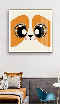 q版卡通动物装饰画|现代简约小清新卡通动物大眼睛q版装饰画2