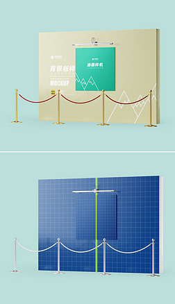 帆布 背景样机|墙上的帆布画油画艺术画样机