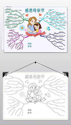 母亲节思维导图母亲节手抄报感恩母亲电子小报