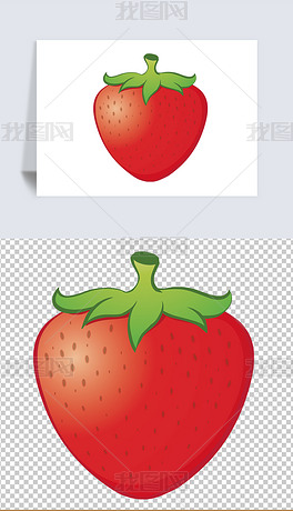 矢量日常水果草莓卡通免抠元素