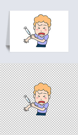 疫苗打针手绘卡通元素