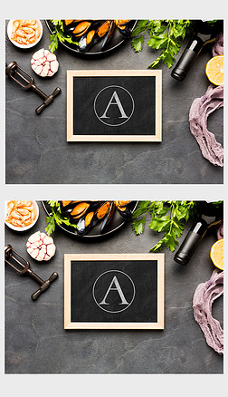 简洁 菜单样机|简洁大气相框菜单设计样机