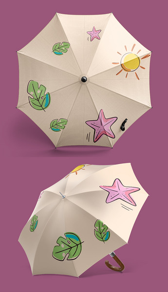 时尚多彩卡通简约印花夏季太阳伞雨伞印花图案