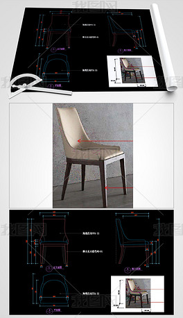 现代餐椅CAD书椅CAD梳妆椅CAD椅子家具