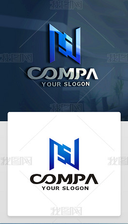 原创ns字母logo设计ns字母标志ns字母商标版权可商用