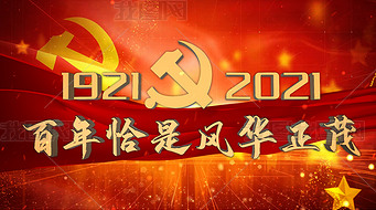 红色党政党建100周年宣传片图文说明AE模板