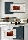 现代抽象几何立体线条轻奢客厅玄关装饰画
