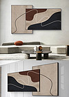 现代抽象几何立体线条轻奢客厅玄关装饰画3