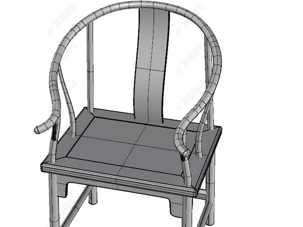 圈椅古代家具椅子犀牛模型obj模型3d模型