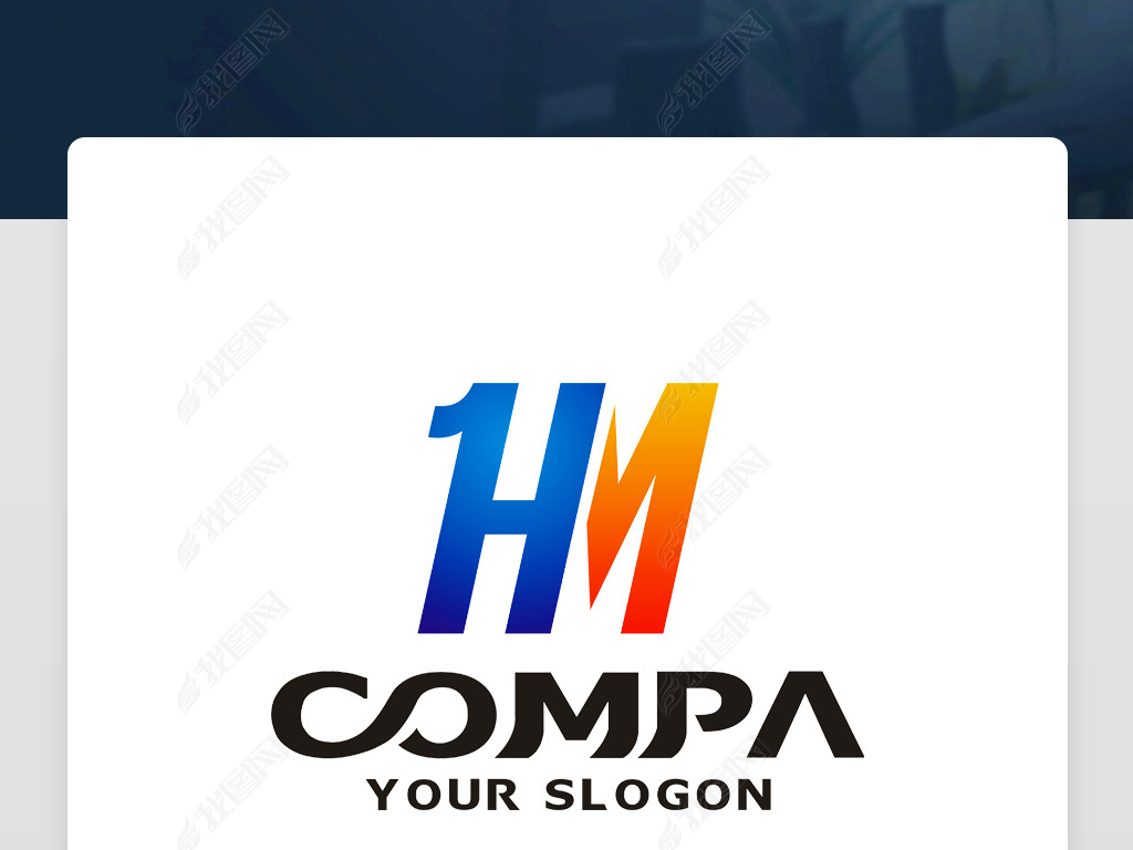 原创hm字母logo设计hm字母标志hm字母商标版权可商用