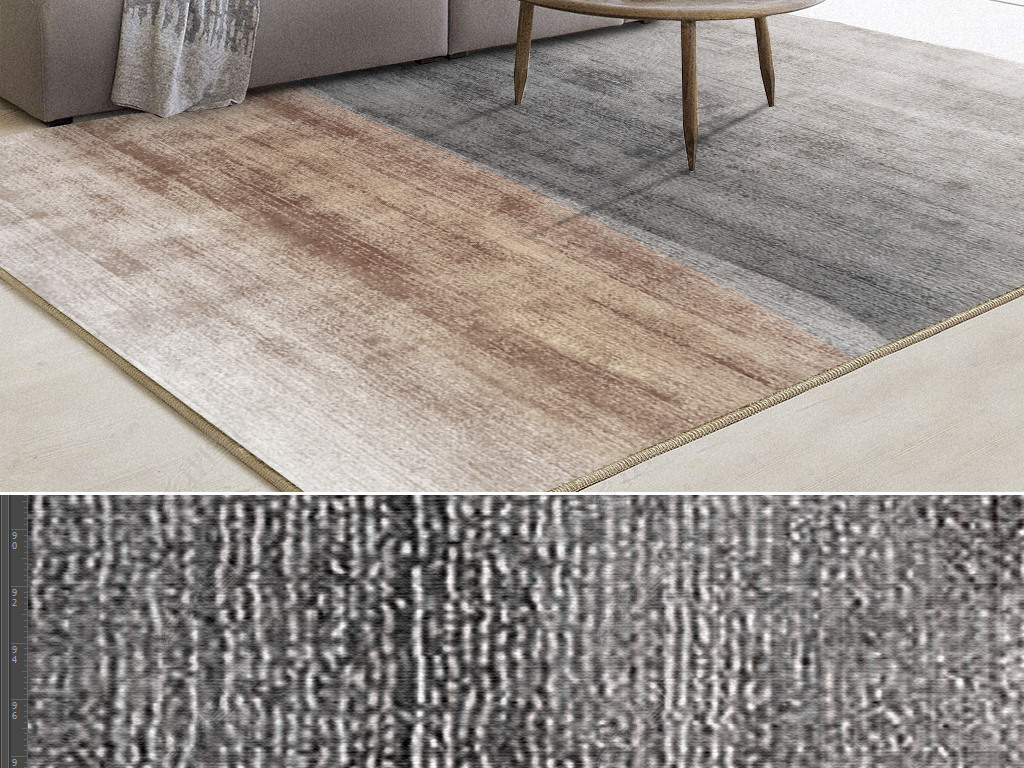 现代北欧轻奢几何抽象创意极简渐变客厅地毯地垫