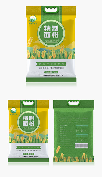 原創時尚簡約麵粉小麥粉包裝袋版權可商用