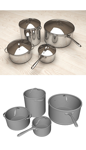 不锈钢锅具汤锅-8个压缩包-多种制作软件版本
