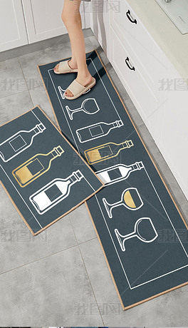 小清新抽象北欧脚垫床边毯厨房地垫地毯2