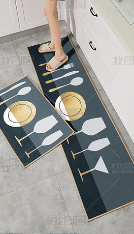 小清新抽象北欧脚垫床边毯厨房地垫地毯4