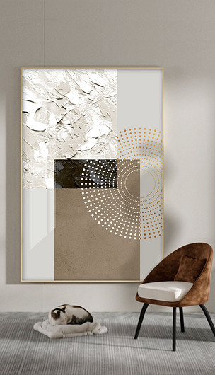 几何肌理油画抽象现代简约轻奢玄关装饰画4