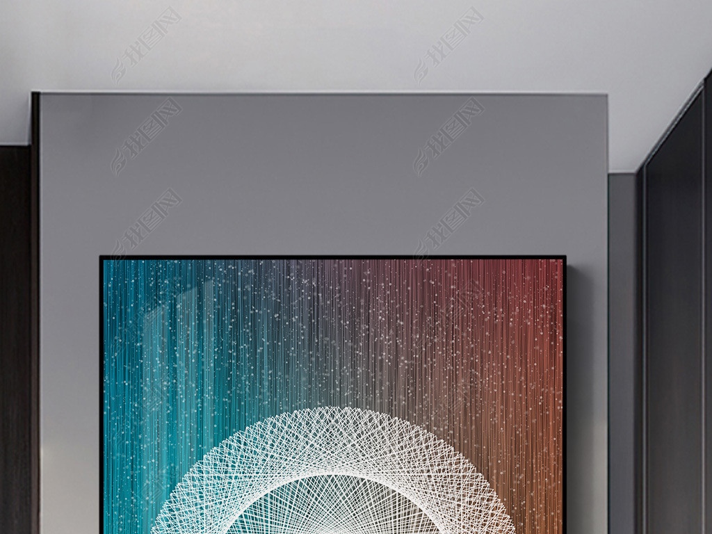 现代简约抽象彩色星空意境唯美几何炫境装饰画