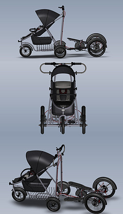 脚踏板式婴儿车sw机械设计