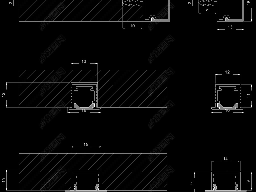 硬条灯带样式cad图库