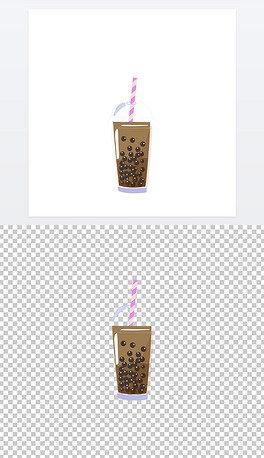 一杯珍珠奶茶矢量图