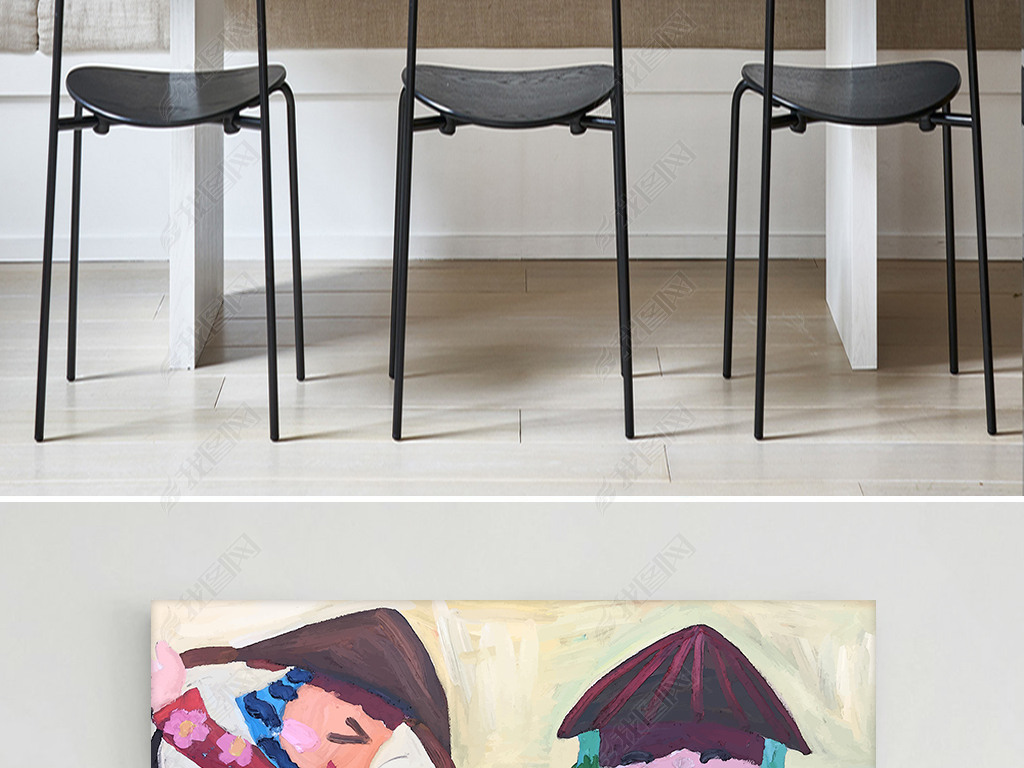 原创矢量绘制卖鱼的女孩治愈系欢愉系列装饰画儿童画版权可商用