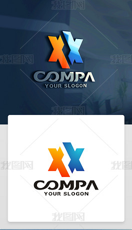 x字母logo设计x字母标志x字母商标下载-编号25415191-商业服务logo-我