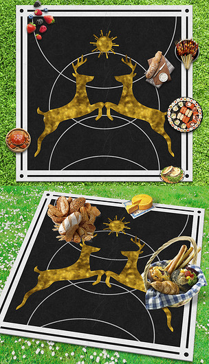 新创意户外卡通野餐垫儿童地毯儿童手绘地垫