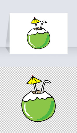 椰子卡通图片手绘海南椰子png免扣素材透明