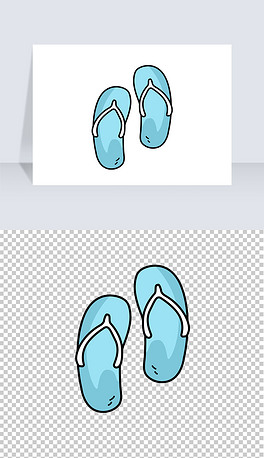 拖鞋卡通夏天凉鞋png免抠素材沙滩鞋图片