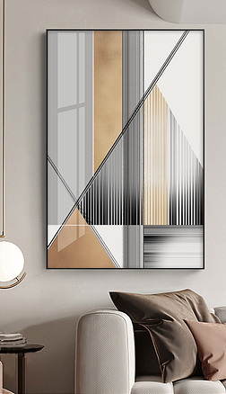 现代简约抽象手绘线条艺术玄关装饰画4