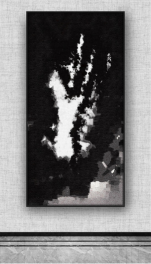 现代简约黑白装饰画色块肌理装饰画入户玄关画