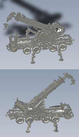 乐高8053移动式起重机3d机械模型