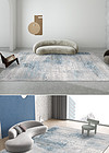 现代简约蓝色抽象水墨艺术地毯地垫图案设计