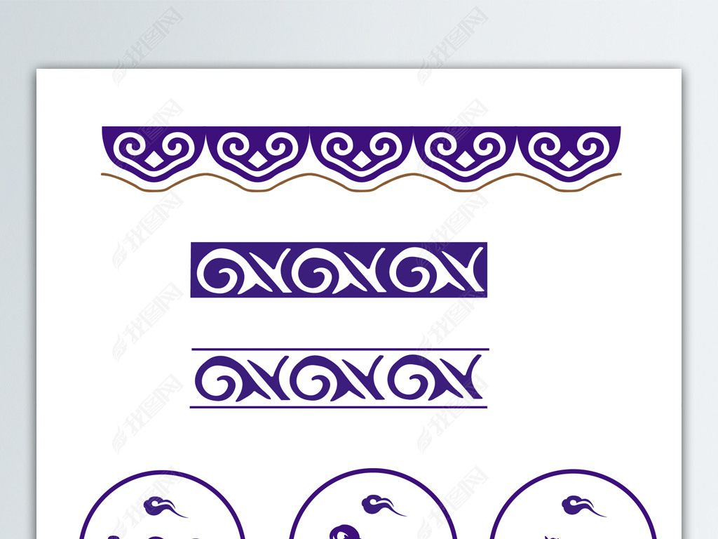 蒙元素花纹图案矢量设计