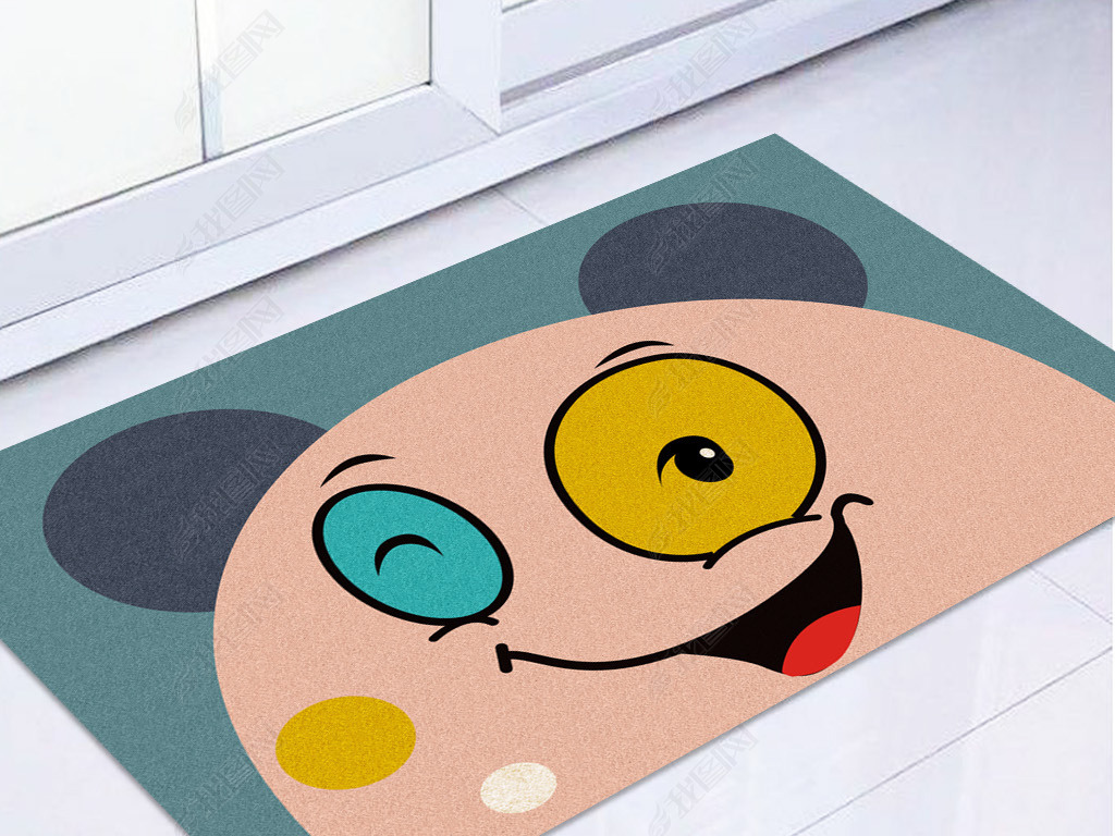 原创北欧可爱笑脸地毯卡通儿童房游乐园地垫野餐垫