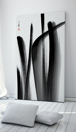 现代 水墨画装饰画|现代极简禅意抽象水墨画客厅书房装饰画