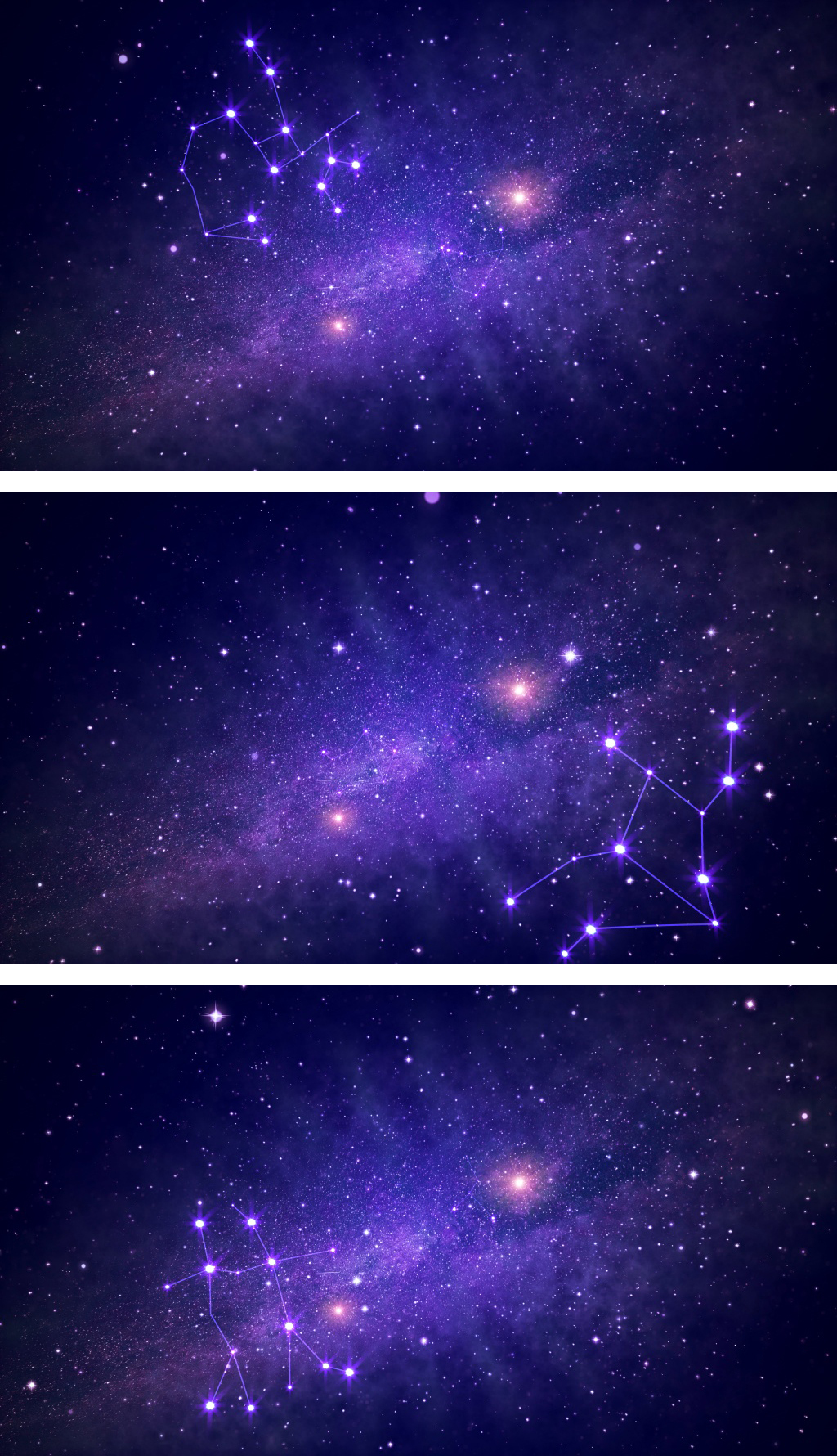 星空十二星座连线循环背景