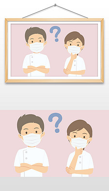 手绘卡通医生插画矢量图装饰画