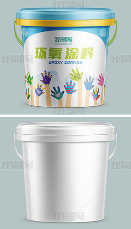 高端环氧树脂地坪漆涂料桶包装样机
