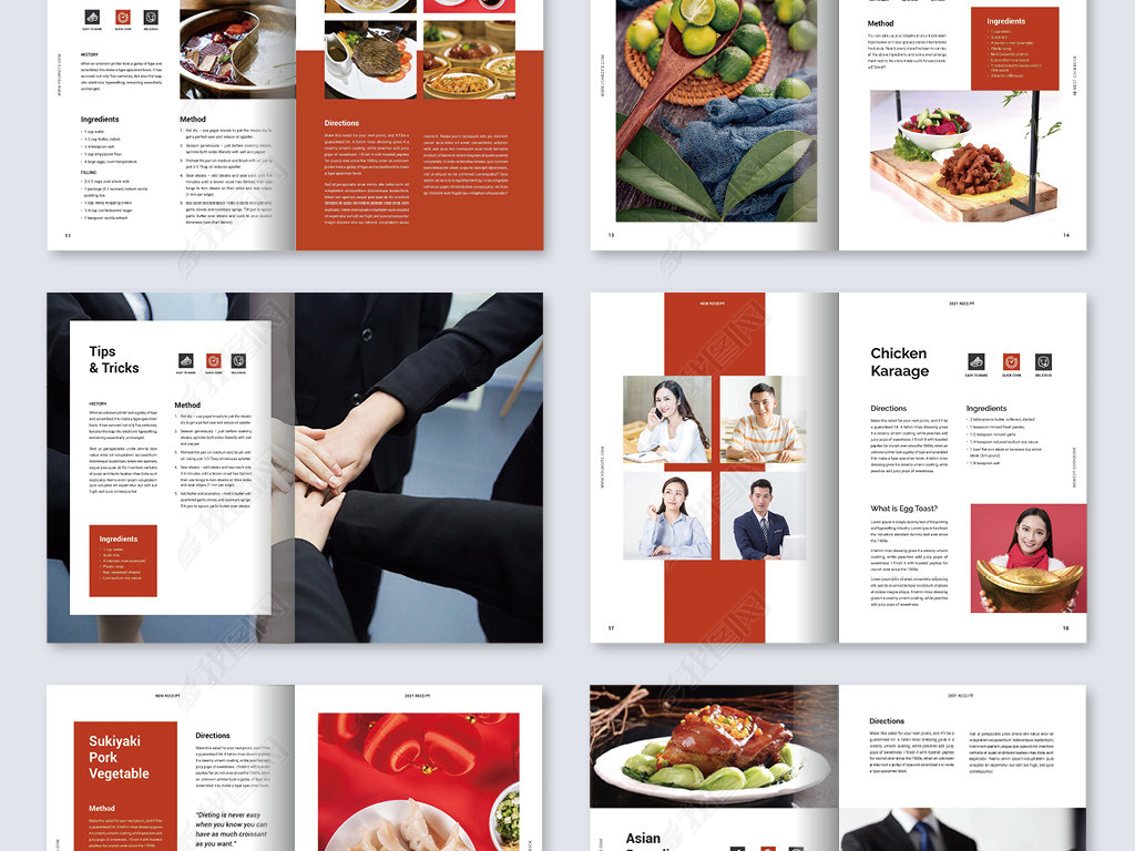 高端大气美食宣传画册InDesign设计模板