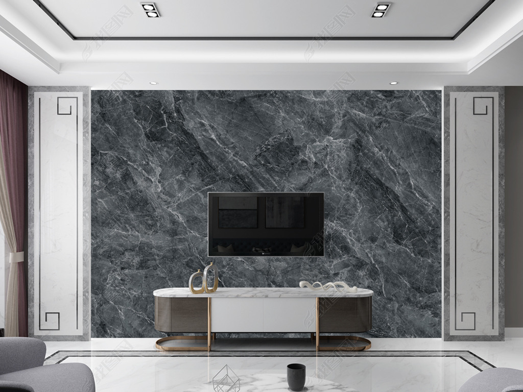 原创灰色大理石背景墙岩板瓷砖潮流工业暖灰背景墙