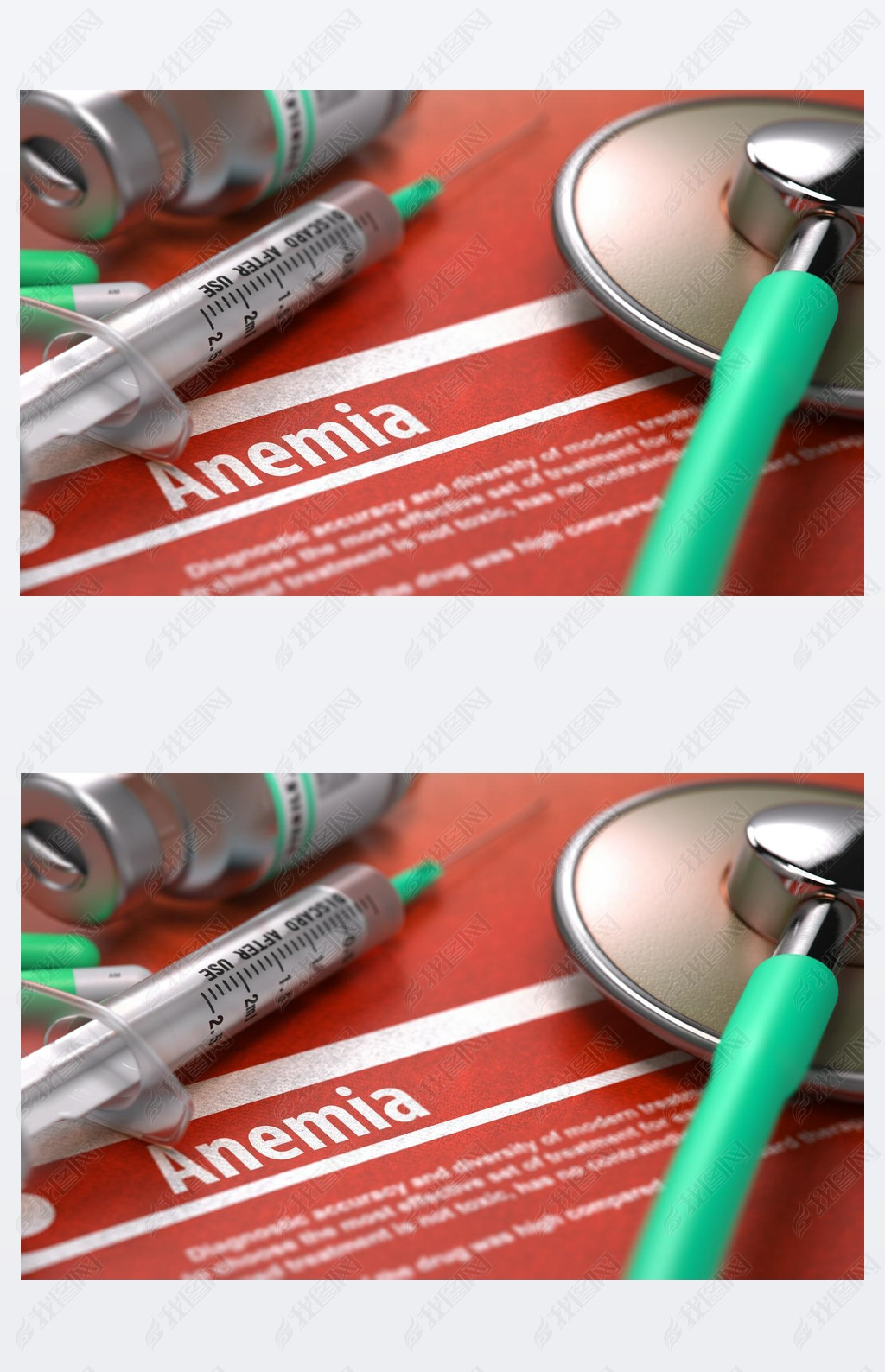 Anemia - Printed Diagnosis. Medical Concept.