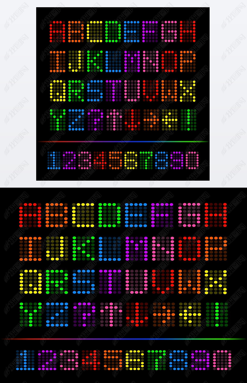 Colorful Digital Font Illustration