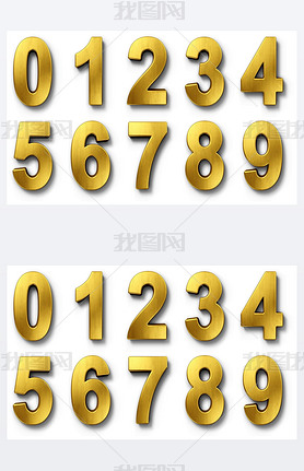 Numbers in gold