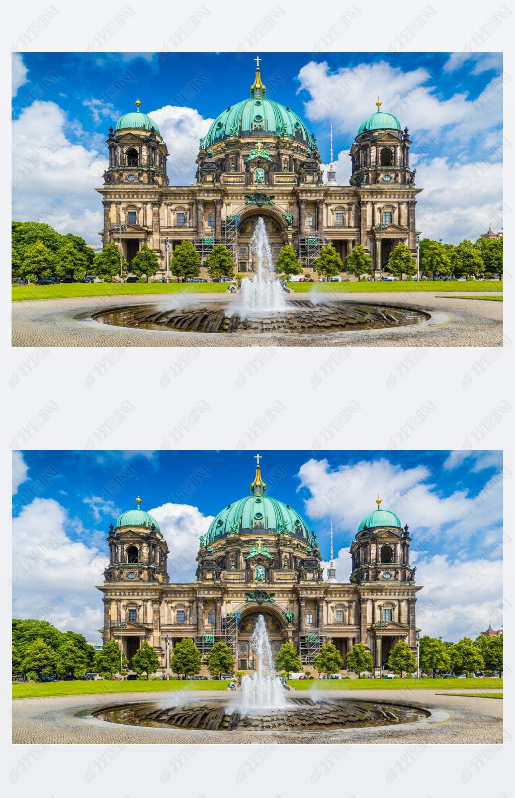 Berlin Cathedral with fountain at Lustgarten park, Germany